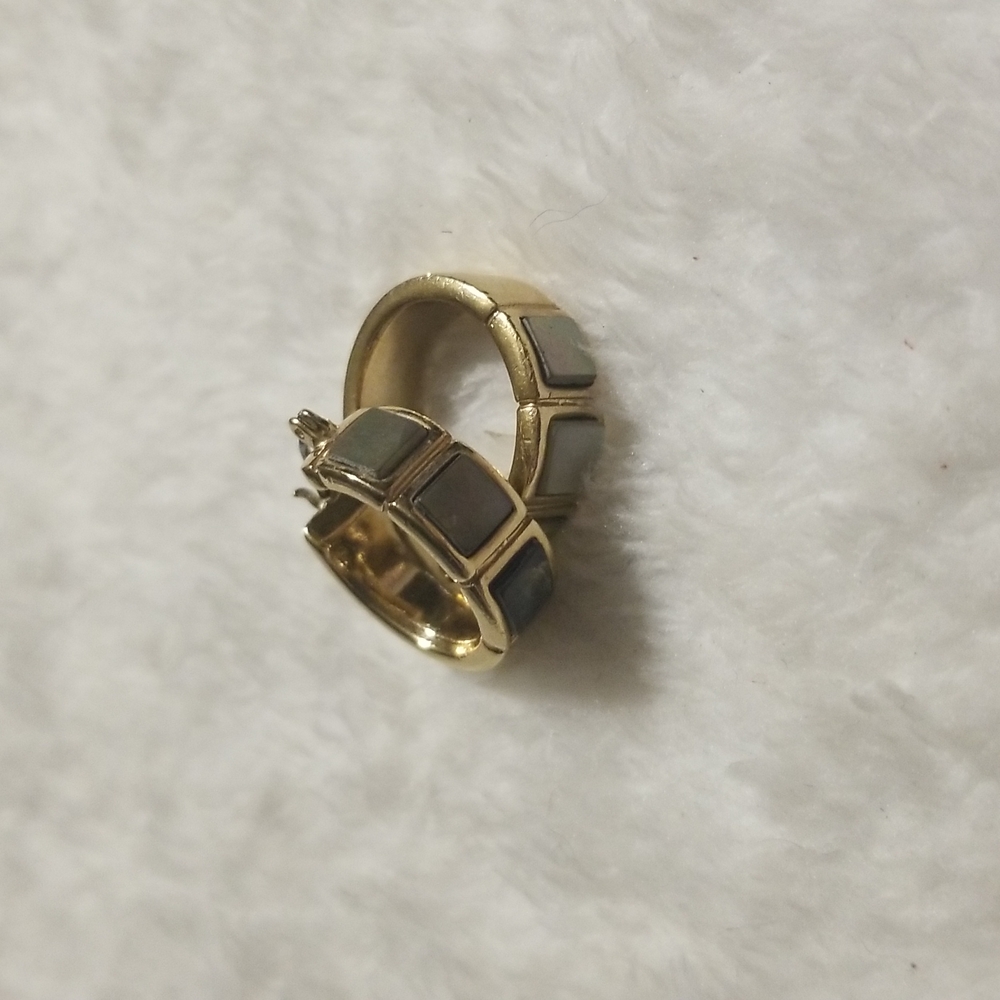 LC Hoop Earrings Gold Tone